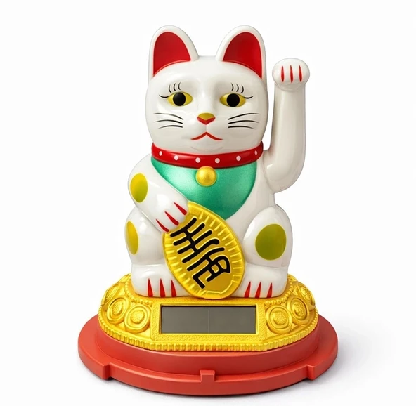 Güneş Enerjili Sallanan Şans Kedisi - Maneki Neko Alk4520 ürün görseli 1