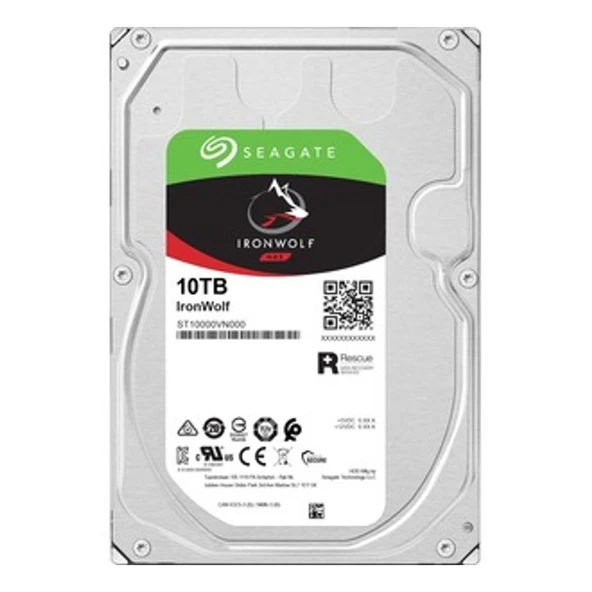 SEAGATE 3.5 10TB IRONWOLF ST10000VN000 256MB 7200RPM SATA-3 NAS Diski ürün görseli 1
