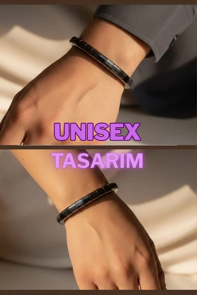 Unisex Kaliteli Hematit Bileklik 432-1 - Resim 2