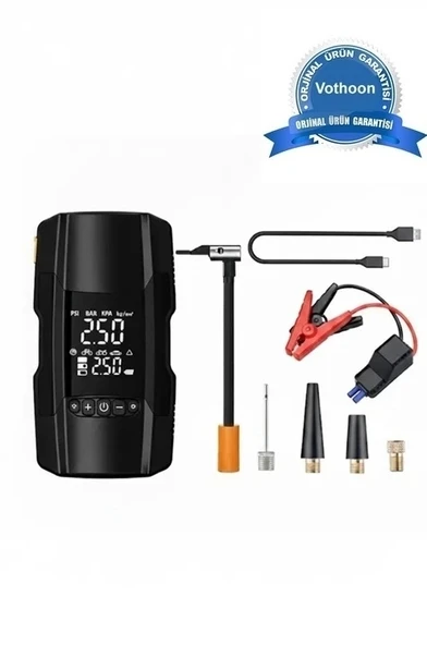 Şarjlı 10.000 Mah Akıllı Dijital Lastik Şişirme Pompası – 150 Psı | 12v Akü Destekli ürün görseli 1