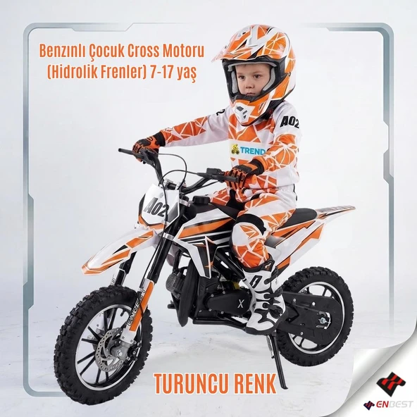 Benzınlı Çocuk Cros Motoru (Hidrolik Frenler) 7-17 yaş ürün görseli 1