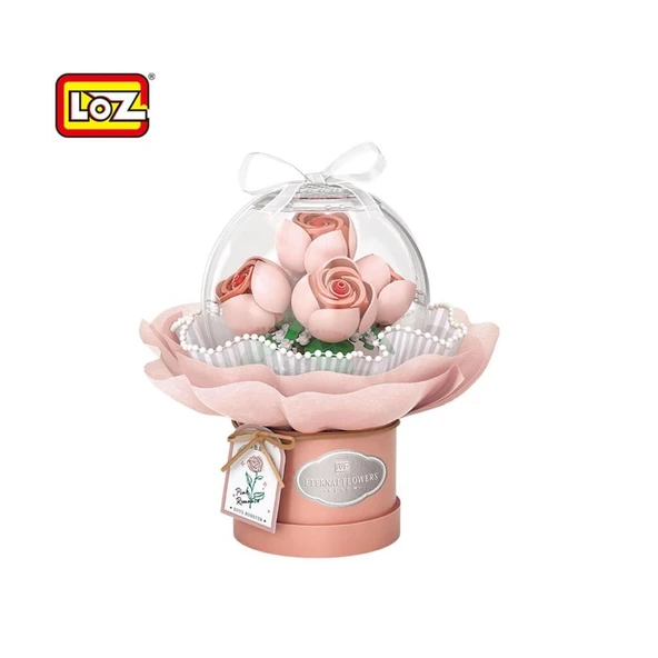 LZ-1298 LOZ LEDLİ PEMBE GÜL BUKETİ 285 PARÇA BLOCK OYUNCAK ürün görseli 1