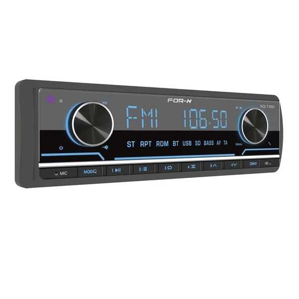 For-X X-7350-FM-USB-MP3-BT5.1-4X60W-3 ANFİ ÇIKIŞLI-APP KONTROL-SESLİ KOMUTLU OTO TEYP ürün görseli 1