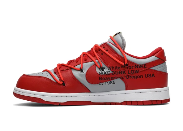 Nike Dunk Low Off-White University Red - Resim 2