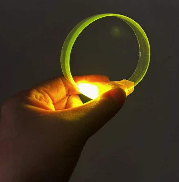 Periboia 3 Modlu Pilli LED Işıklı Esnek Parti Bilekliği Sarı ürün görseli 1