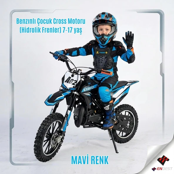 Benzınlı Çocuk Cros Motoru (Hidrolik Frenler) 7-17 yaş ürün görseli 1