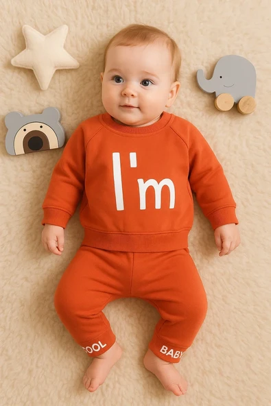 I'm Cool Desenli Pamuklu 2'li Kız Bebek Takımı ürün görseli 1