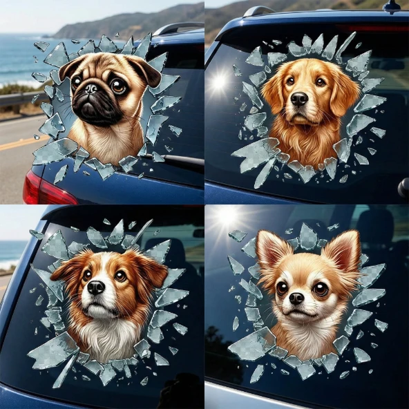 Periboia Fulcar Köpek Tasarımlı Araç Stickerı ürün görseli 1