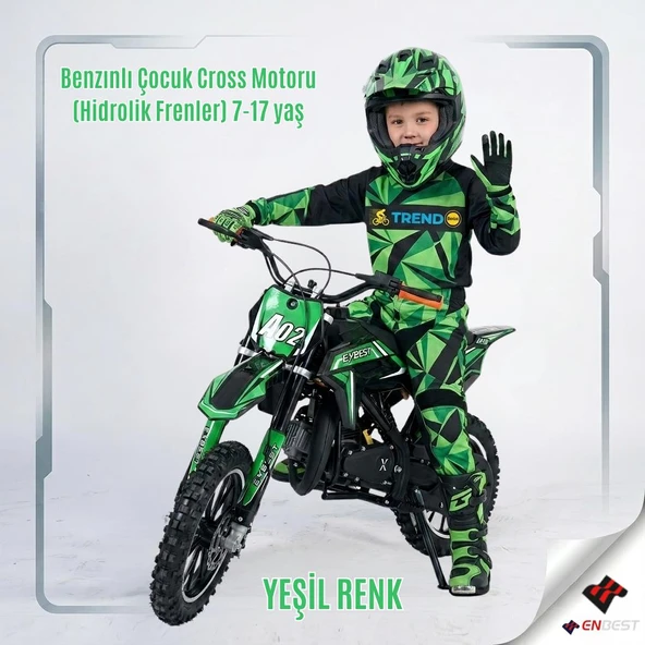 Benzınlı Çocuk Cros Motoru (Hidrolik Frenler) 7-17 yaş ürün görseli 1
