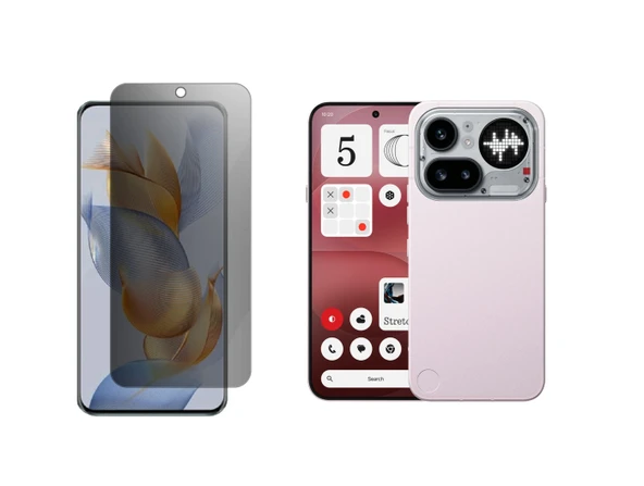 Nothing Phone 4a Pro ile Uyumlu Mat Hayalet (Privacy) 9H Kırılmaz Nano Ekran Koruyucu ürün görseli 1