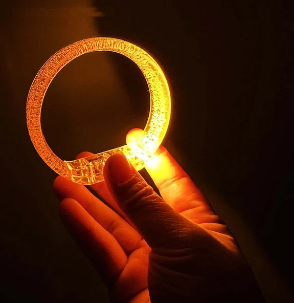 Periboia Turuncu Led Işıklı Baskı Yapılabilen Pilli Bileklik Bilezik 1,5 cm Genişlik ürün görseli 1