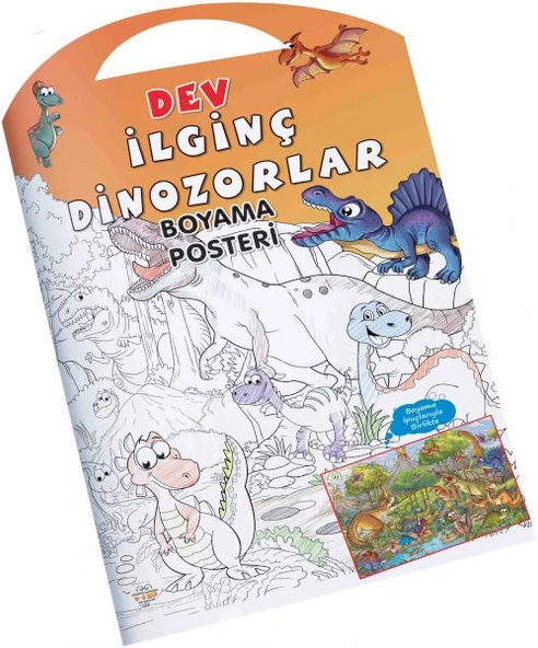 İlginç Dinozorlar Dev Boyama Posteri ürün görseli 1