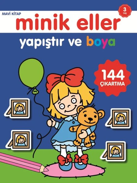 Minik Eller Yapıştır Ve Boya - Mavi Kitap ürün görseli 1