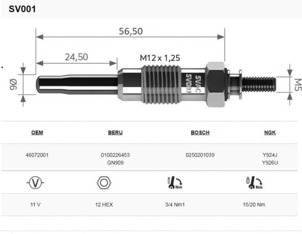 SVAC MERCEDES190-200-240-250-300 (ISITMA) BUJİSİ 4LÜ TAKIM ürün görseli 1