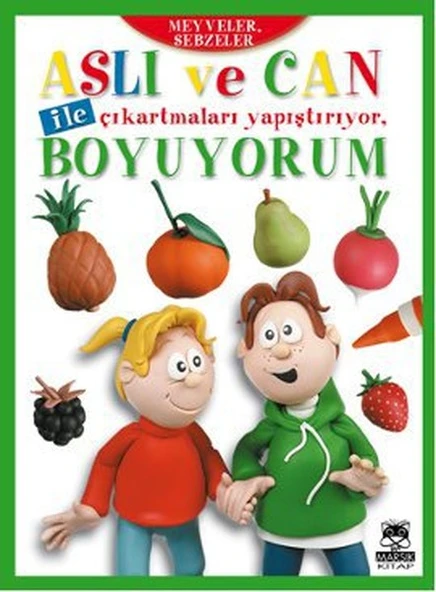 Aslı ve Can ile Çıkartmaları Yapıştırıyor, Boyuyorum - Meyveler, Sebzeler ürün görseli 1
