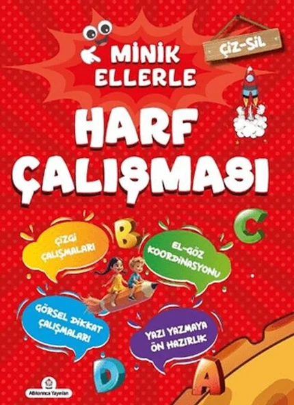 Çiz - Sil Minik Ellerle Harf Çalışması (Kalem Hediyeli) ürün görseli 1