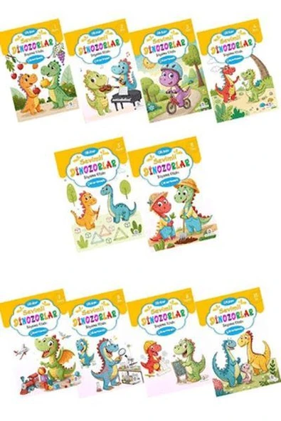 Sevimli Dinozorlar Boyama Kitabı Sticker Çıkartmalı (10 Kitap Set) ürün görseli 1
