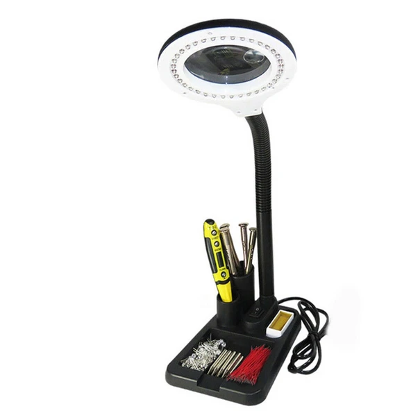 Esnek 5x /10x,40 Led Işıklı Büyüteç ,lamba  Büyüteç Okuma, Çalışma Lehim Masa Lambası A808 ürün görseli 1