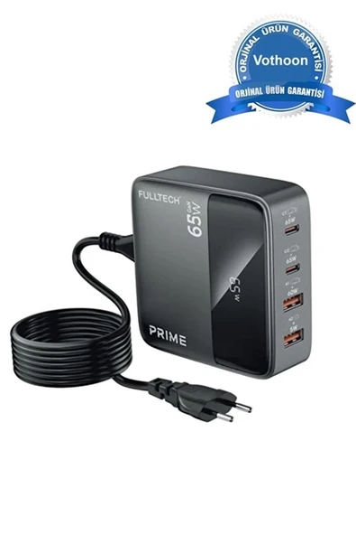 65w Masaüstü 4 Portlu Hızlı Şarj Cihazı İstasyonu 2xusb-a, 2xtype-c Giriş,1,5 Mt. Kablo ürün görseli 1