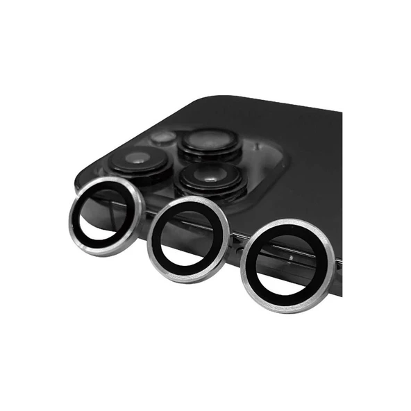 Apple İphone 14 Pro Max Raze Metal Kamera Lens - Gümüş ürün görseli 1