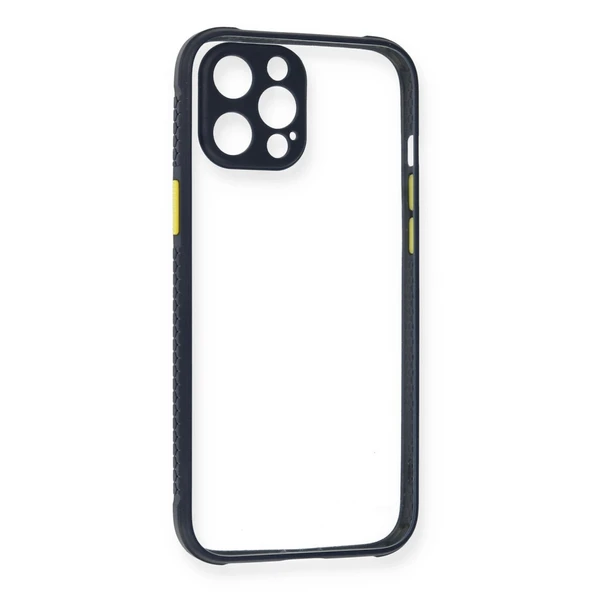 Apple İphone 12 Pro Kılıf Miami Şeffaf Silikon - Lacivert ürün görseli 1