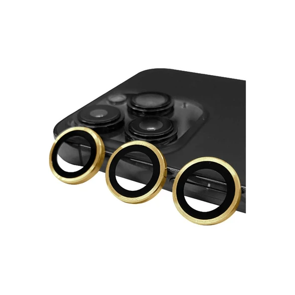 Apple İphone 14 Pro Raze Metal Kamera Lens - Gold ürün görseli 1