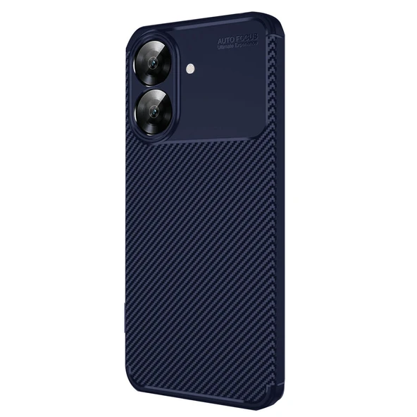 Realme Note 60 Kılıf Auto Focus Karbon Kapak - Lacivert ürün görseli 1