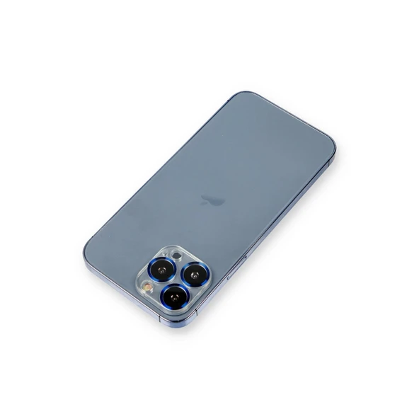 Apple İphone 12 Pro Metal Kamera Lens Koruma Cam - Mavi ürün görseli 1