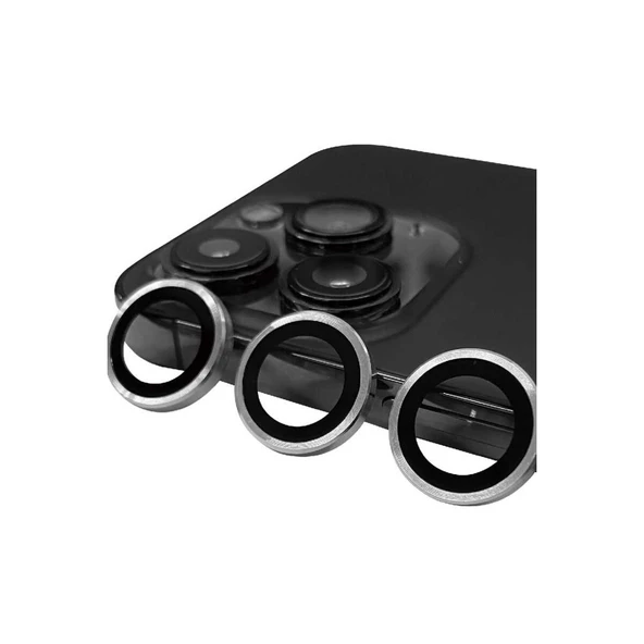 Apple İphone 15 Pro Max Raze Metal Kamera Lens - Gümüş ürün görseli 1
