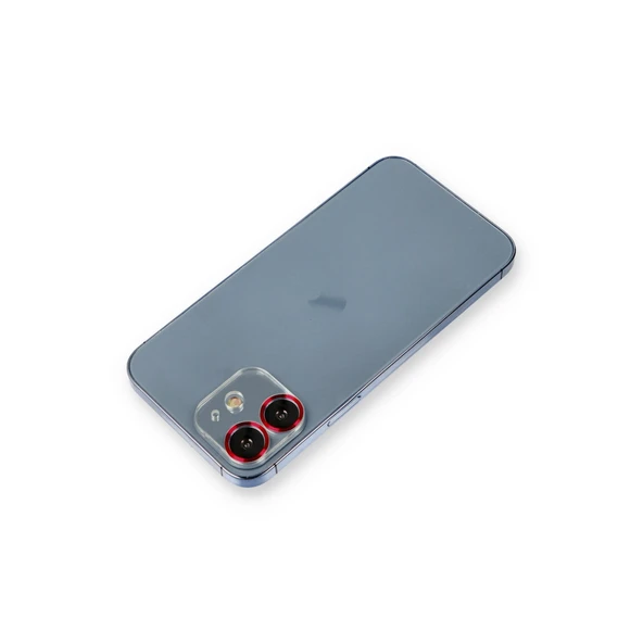 Apple İphone 12 Metal Kamera Lens Koruma Cam - Kırmızı ürün görseli 1
