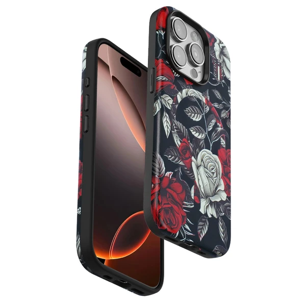 Onegif Apple İphone 15 Pro Flower Series Magsafe Kapak - Siyah ürün görseli 1