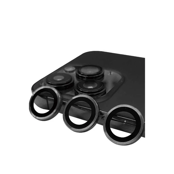 Apple İphone 15 Pro Max Raze Metal Kamera Lens - Titan Gri ürün görseli 1