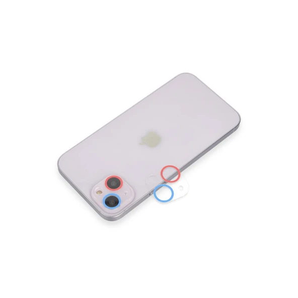 Apple İphone 13 Mini Renkli Kamera Lens Koruma Cam - Pembe-mavi ürün görseli 1