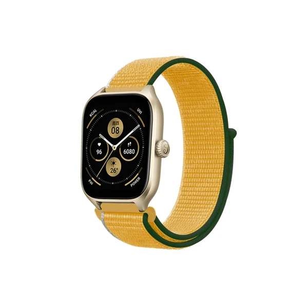 Watch 22mm Hasırlı Cırtcırtlı Kordon - Sarı ürün görseli 1