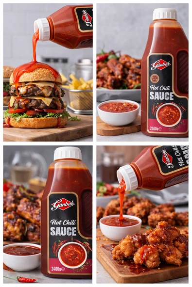 Günbak Hot Chili Sos 2400 gr - Resim 2
