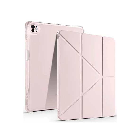 Apple İpad Air 13 (2024) Kılıf Kalemlikli Mars Tablet Kılıfı - Rose Gold ürün görseli 1