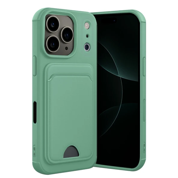Apple İphone 17 Pro Max Kelvin Kartvizitli Silikon - Açık Yeşil ürün görseli 1