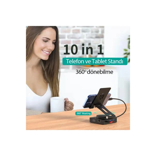 Dönüştürücü 10in1 Hub 116 - Gri - Resim 2