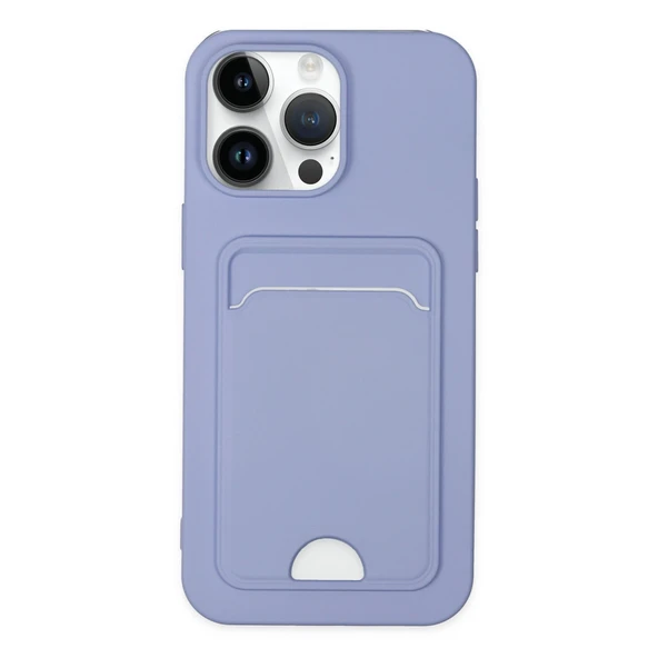 Apple İphone 14 Pro Kılıf Kelvin Kartvizitli Silikon - Lila ürün görseli 1