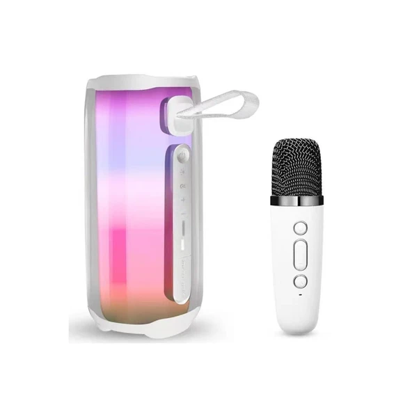 Pluse 5 Mikrofonlu Rgb Kablosuz Hoparlör - Beyaz ürün görseli 1