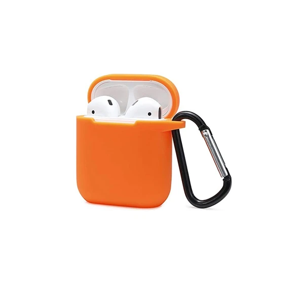 Apple Airpods 2 (2.nesil) Sert Silikon Kılıf - Turuncu ürün görseli 1