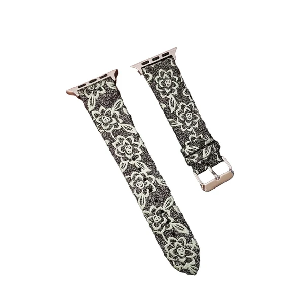 Apple Watch 38mm Creeper Desenli Kordon - Siyah ürün görseli 1