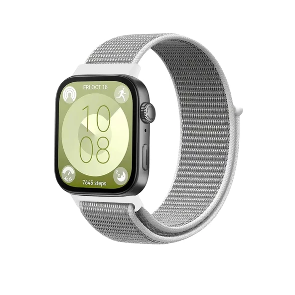 Huawei Fit 4 Hasırlı Cırtcırtlı Kordon (SAAT DEĞİLDİR) - Beyaz ürün görseli 1