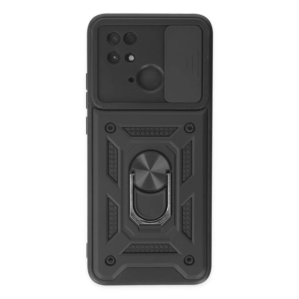 Xiaomi Redmi 10c Kılıf Pars Lens Yüzüklü Silikon - Siyah ürün görseli 1