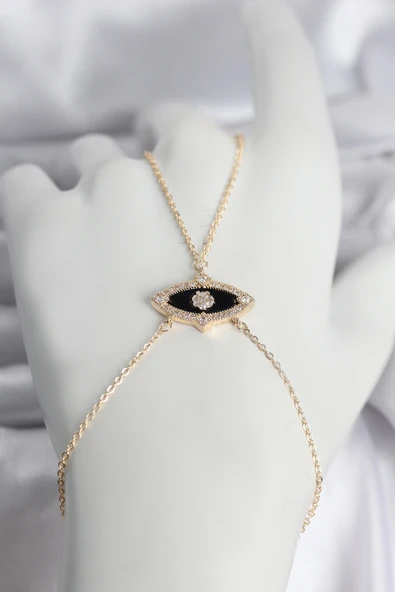 Periboia Pirinç Göz Model Gold Renk Zirkon Taşlı Kadın Şahmeran - TJ-SN755 ürün görseli 1