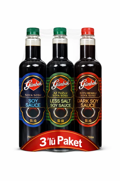 Günbak Soya Sosu Çeşitleri Seti 3 x 750 ml ürün görseli 1