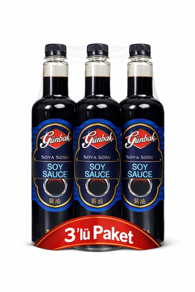 Günbak Soya Sosu 750 ml x 3 Adet ürün görseli 1