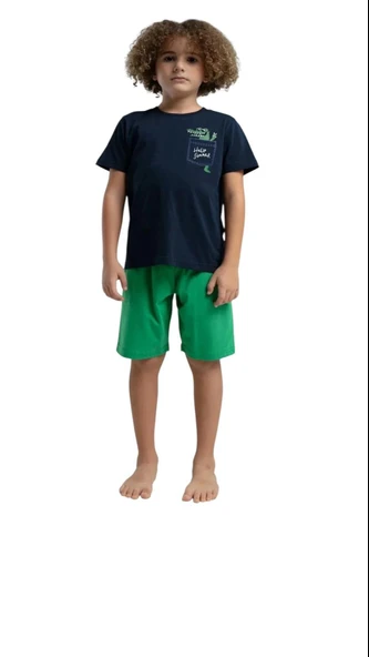 Rolypoly Erkek Çocuk %100 Pamuk Pijama Takımı RP3577-2 Lacivert ürün görseli 1