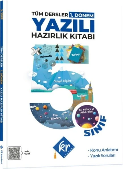 5. Sınıf Tüm Dersler 1. Dönem Yazılı Hazırlık Kitabı KR Akademi ürün görseli 1