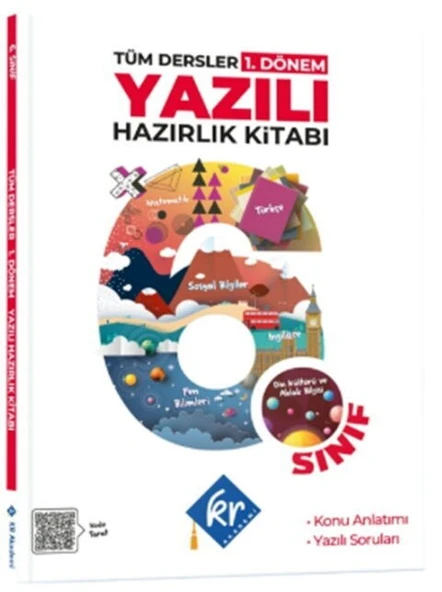 6. Sınıf Tüm Dersler 1. Dönem Yazılı Hazırlık Kitabı KR Akademi ürün görseli 1